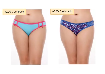 India Desire : Paytm- Get 20% Cashback On Zivame Plus Ultra Soft Bikini Brief From Rs 57